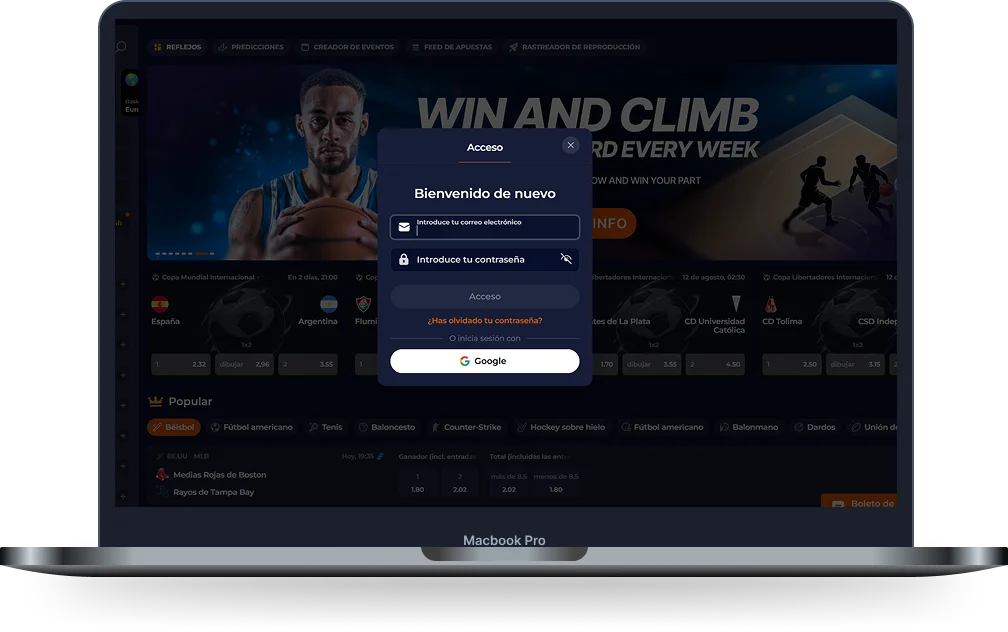 Nine Casino formulario de acceso en la plataforma de apuestas deportivas